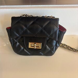 Elegant Black Quilted Chain Mini Bag